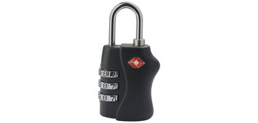 Cadenas TSA à combinaison, en plastique/acier, noir