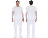 Blouse visiteur en PP Light HYGOSTAR avec poutons pression, taille unique, blanc