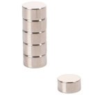 Aimant au néodyme, rond, dimensions: 10 x 5 mm, argent