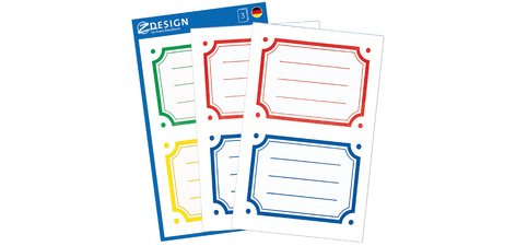 ZDesign SCHOOL Etiquettes livres 'bordures', couleur