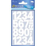 Sticker de chiffres, chiffres 0-9, blanc