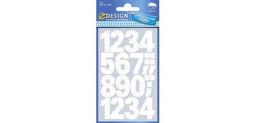 Sticker de chiffres, chiffres 0-9, blanc