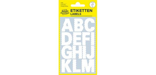 Sticker de lettres, lettres A-Z, blanc