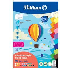 Bloc de papier de couleur, A5, 40 feuilles, assorti