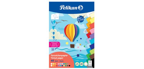 Farbiger Papierblock, A5, 40 Blatt, sortiert
