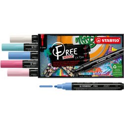 Etui carton x 5 marqueurs pointe moyenne FREE acrylic T300 - Set 3 ''Vintage''