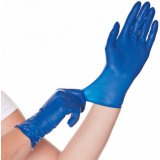 Gant jetable Hygostar Soft blue latex non poudré bleu - Boîte de 100 gants