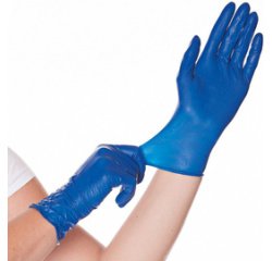 Latex handschoenen Soft Blue M poedervrij blauw