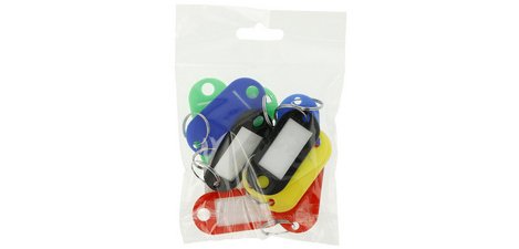 Porte-clé avec anneau, pack de 10, assorti