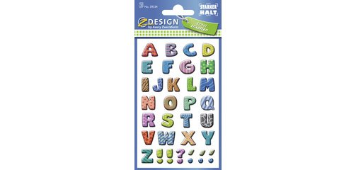 ZDesign SCHOOL Sticker de lettres, lettres: A-Z, coloré