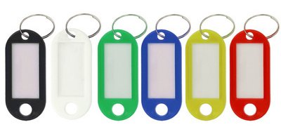 Porte-clé avec anneau, pack de 200, assorti