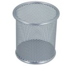 Pot à crayons, en fils métalliques, argent