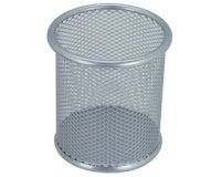 Pot à crayons, en fils métalliques, argent