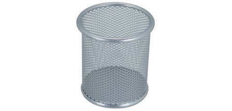 Pot à crayons, en fils métalliques, argent