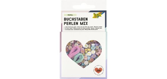 Mélange de perles avec caractères d'imprimerie PASTEL