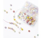 Mélange de perles avec caractères d'imprimerie PASTEL