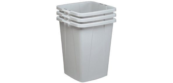 Poubelle DURABIN ECO 90, carré, gris