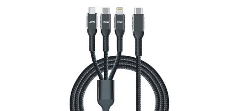 Câble de charge 3 en 1, USB-A-Lightning/Micro USB/USB-C