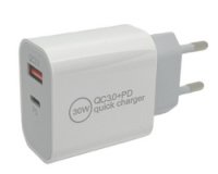 Chargeur secteur USB-C, 1 USB-A / 1 USB-C, 30 W