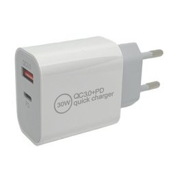 Oplader met USB-C-stekker, 1 USB-A / 1 USB-C, 30 W