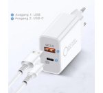 Chargeur secteur USB-C, 1 USB-A / 1 USB-C, 30 W