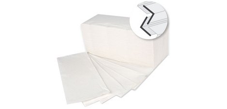Essuie-mains, 250 x 210 mm, pliage V/ZZ, blanc