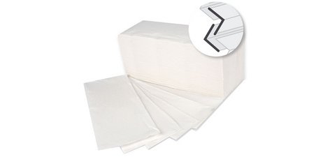 Essuie-mains, 250 x 210 mm, pliage V/ZZ, blanc