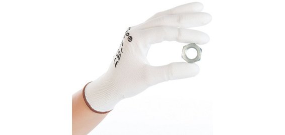 Gant de travail Ultra Flex Finger, L, blanc - La paire