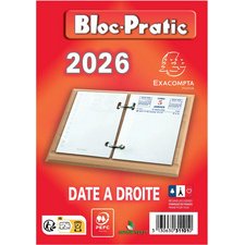 Exacompta Bloc de bureau Bloc-Pratic, 2026, date à gauche