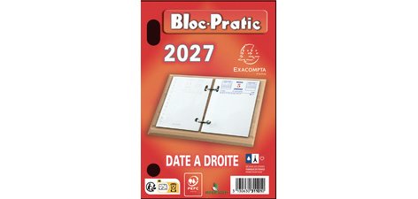 Exacompta Bloc de bureau Bloc-Pratic, 2027, date à gauche