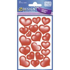 ZDesign Sticker CREATIVE 'coeurs', rouge