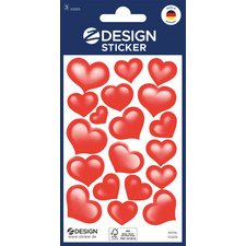 ZDesign Sticker CREATIVE 'coeurs', rouge