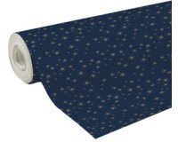 Alliance wrapping paper, width 70 cm - 50 m roll, Boudoir star - Blue