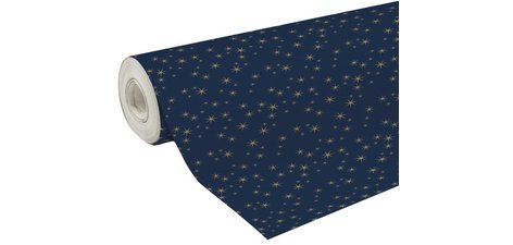 Alliance wrapping paper, width 70 cm - 50 m roll, Boudoir star - Blue