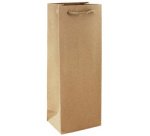 Cadeauzak voor fles 'Kraft', bruin
