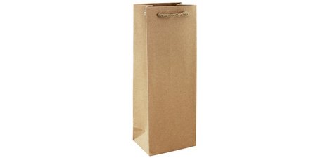 Cadeauzak voor fles 'Kraft', bruin