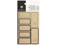 Etiquette Adhésive, Kraft rectangle noir - Noir