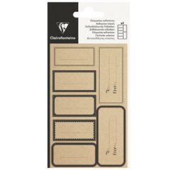 Etiquette Adhésive, Kraft rectangle noir - Noir