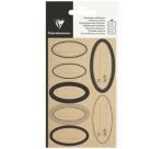 Etiquette Adhésive, Kraft ovale noir - Noir