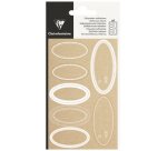 Etiquette Adhésive, Kraft ovale blanc - Blanc