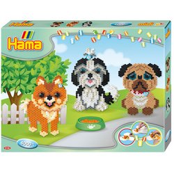 HAMA Perles à repasser midi 'Les copains chiens', coffret