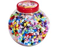 HAMA Perles à repasser maxi, pot plastique, couvercle rouge