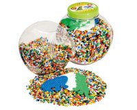 HAMA Perles à repasser midi + plaques à picots,pot plastique
