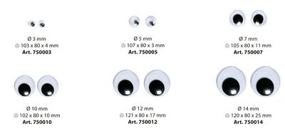 Oeil vacillant, rond, 14 mm, non adhésif