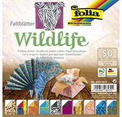 Feuille de papier à plier 'Wildlife', 150 x 150 mm