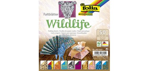 Feuille de papier à plier 'Wildlife', 150 x 150 mm