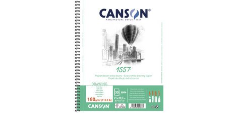 Album spiralé papier dessin 1557, A4+, 180 g/m2