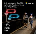 Lampe frontale LED 'Outdoor Sports H10 Pro', bleu/gris