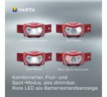Lampe frontale LED 'Outdoor Sports H20 Pro',rouge/gris