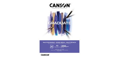 Bloc de dessin GRADUATE MIXED MEDIA, A4, blanc